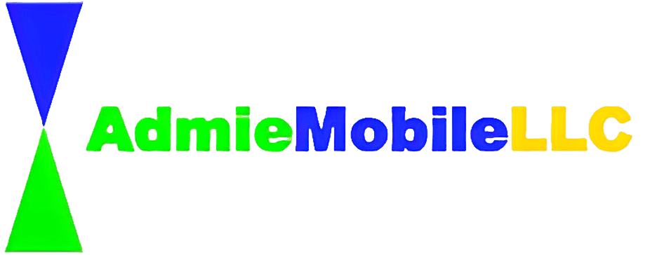 AdmieMobile LLC colorful logo with hourglass